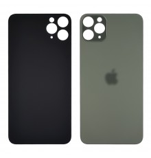 Заднее стекло корпуса для Apple iPhone 11 Pro Midnight Green (тёмно-зелёное) (Big hole)