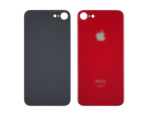 Заднее стекло корпуса для Apple iPhone 8 Red (красное) (Big hole)