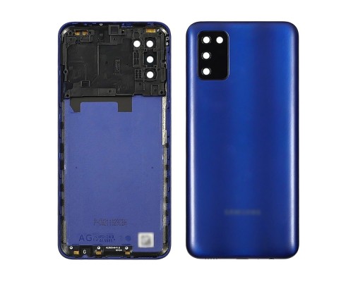 Задняя крышка для Samsung A037 Galaxy A03s со стеклом камеры Blue (синяя)