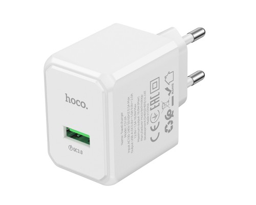 Сетевое зарядное устройство Hoco CS12A USB белое