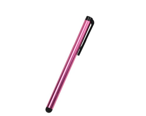 Стилус ёмкостный , с пластиковой ручкой, алюминиевый, розовый