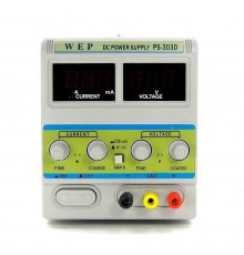 Блок питания WEP PS-303D с переключателем Hi (A)/Lo (mA) 30V, 3A, цифровая индикация