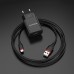 Сетевое зарядное устройство Borofone BA20A USB черное + кабель USB to Type-C
