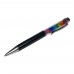 Стилус ёмкостный , с шариковой ручкой, металлический, чёрный с кристаллами цветов радуги
