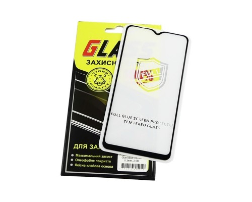 Защитное стекло для Samsung A105/ M105 A10/ M10 Full Glue (0.25 мм, 2.5D, чёрное) Люкс Люкс