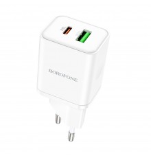 Сетевое зарядное устройство Borofone BN7 USB/ Type-C QC PD белое