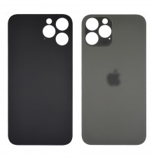 Заднее стекло корпуса для Apple iPhone 12 Pro Max Graphite (тёмно-серое) (Big hole)