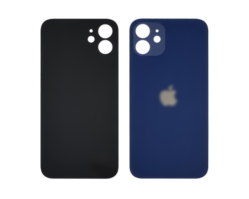 Заднее стекло корпуса для Apple iPhone 12 Blue (синее) (Big hole)