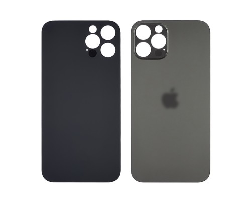 Заднее стекло корпуса для Apple iPhone 12 Pro Graphite (тёмно-серое) (Big hole) Original