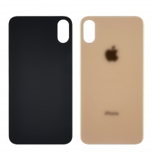 Заднее стекло корпуса для Apple iPhone XS Gold (золотистое) (Big hole) HC