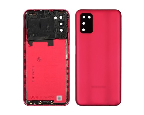 Задняя крышка для Samsung A037 Galaxy A03s со стеклом камеры Pink (розовая)