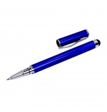Стилус ёмкостный , с шариковой ручкой, металлический, темно-синий