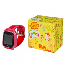 Детские смарт часы M06 розовые с поддержкой micro-sim, камерой, влагостойкие