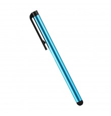 Стилус ёмкостный , с пластиковой ручкой, алюминиевый, светло-голубой