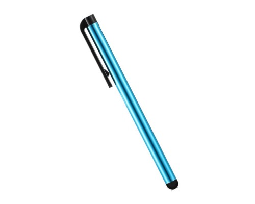 Стилус ёмкостный , с пластиковой ручкой, алюминиевый, светло-голубой