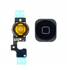 Шлейф для Apple iPhone 5c на кнопку HOME с чёрной кнопкой