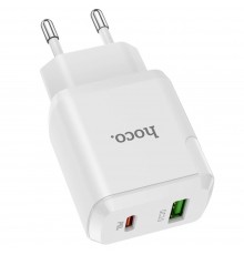 Сетевое зарядное устройство Hoco N5 USB/ Type-C QC PD белое