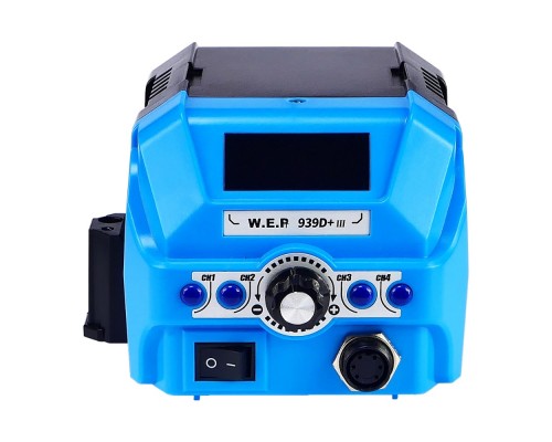Паяльная станция WEP 939D+-III, паяльник, цифровая индикация, лупа, подсветка, держатели плат и припоя, 120W, 200-480 грC