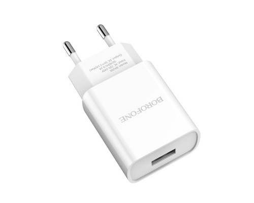 Сетевое зарядное устройство Borofone BA20A USB белое