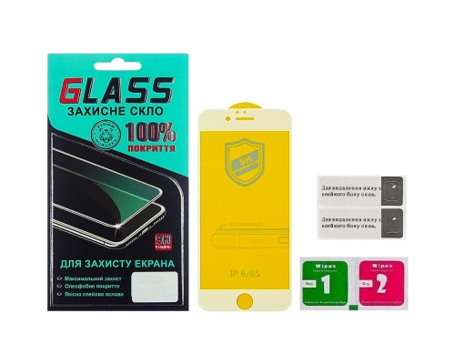 Защитное стекло для Apple iPhone 6 (0.3 мм, 4D ARC белое) Люкс