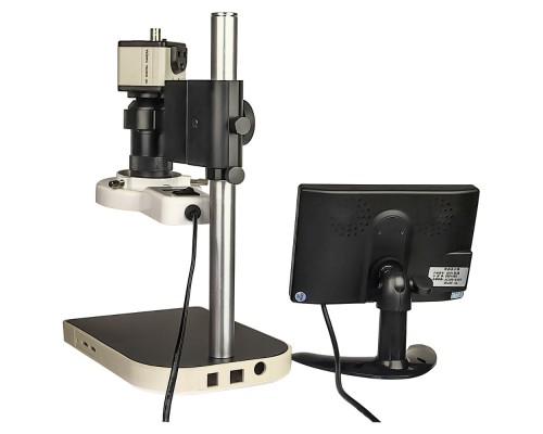 Цифровой микроскоп с монитором 7" и штативом Kaisi 708M (LED подсветка, фокус 36-240 мм, кратность увеличения 130X, 2мП)