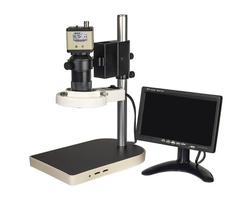 Цифровой микроскоп с монитором 7" и штативом Kaisi 708M (LED подсветка, фокус 36-240 мм, кратность увеличения 130X, 2мП)