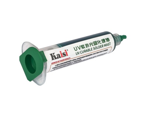 Лак изоляционный Kaisi зелёный, в шприце, 10 ml (UV curable solder mask)