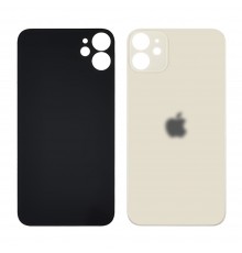 Заднее стекло корпуса для Apple iPhone 11 White (белое) (Big hole)