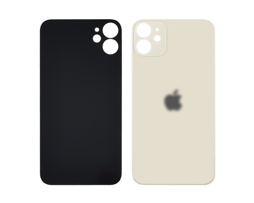 Заднее стекло корпуса для Apple iPhone 11 White (белое) (Big hole)