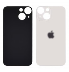 Заднее стекло корпуса для Apple iPhone 13 mini Starlight (белое) (Big hole)