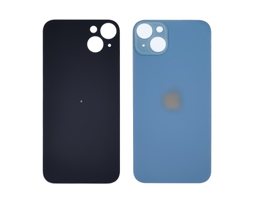 Заднее стекло корпуса для Apple iPhone 14 Plus Blue (синее) (Big Hole)