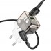 Сетевое зарядное устройство Borofone BA80A USB/ Type-C PD QC прозрачно-черное + кабель Type-C to Lightning