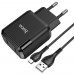 Сетевое зарядное устройство Hoco N7 2 USB черное + кабель USB to MicroUSB