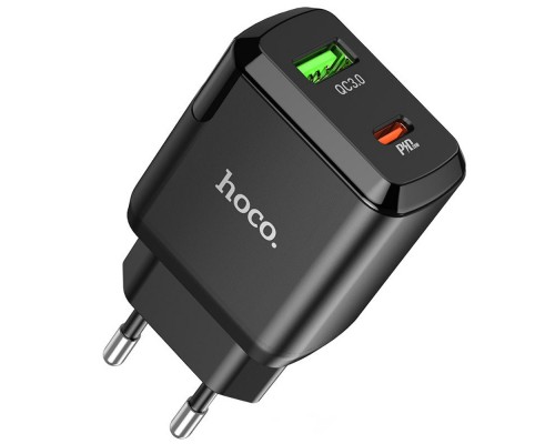 Сетевое зарядное устройство Hoco N5 USB/ Type-C QC PD черное