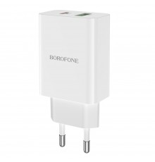 Сетевое зарядное устройство Borofone BA56A USB/ Type-C QC PD белое