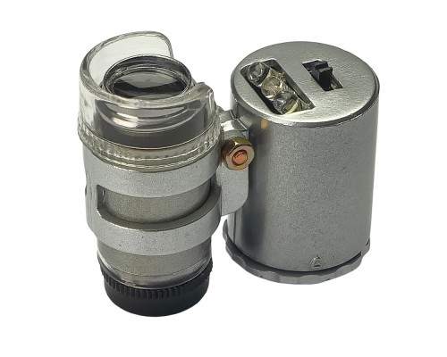 Микроскоп карманный N0.9882, в чехле, c LED и UV подсветкой, кратность увеличения 60X