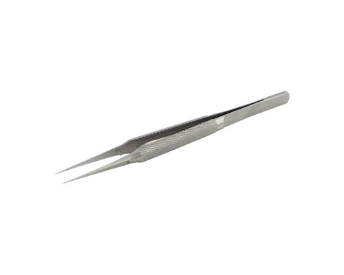 Пинцет в футляре прямой AIDA AD-116-11, титановый с рифлёными ручками