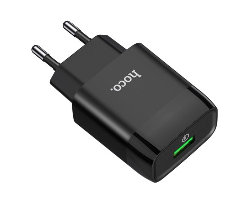 Сетевое зарядное устройство Hoco C72Q USB QC черное