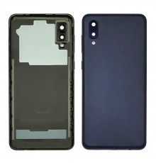 Задняя крышка для Samsung A022 Galaxy A02 (2020) чёрная со стеклом камеры