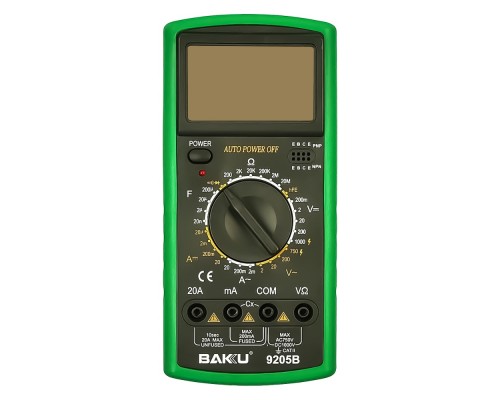 Мультиметр цифровой Baku BK-9205B с функцией автоотключения (ток до 20А)