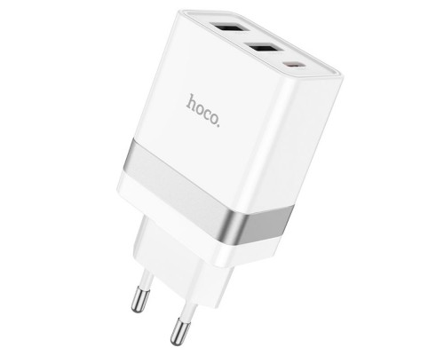 Сетевое зарядное устройство Hoco N21 Pro 2 USB/ Type-C PD 30W белое