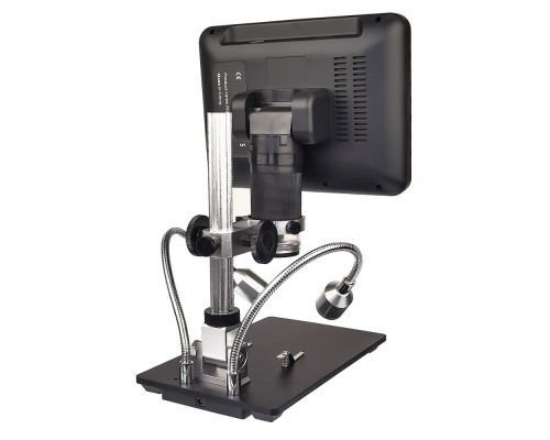 Цифровой микроскоп с монитором 7" и штативом AD206 (запись на microSD, фокус 20-170 мм, кратность увеличения 800X, подсветка, пульт ДУ, 5V)