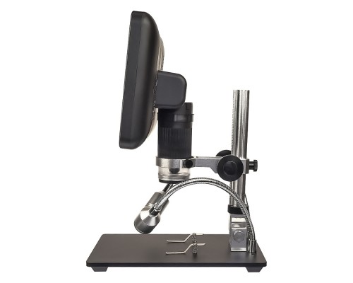 Цифровой микроскоп с монитором 7" и штативом AD206 (запись на microSD, фокус 20-170 мм, кратность увеличения 800X, подсветка, пульт ДУ, 5V)