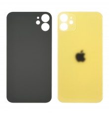 Заднее стекло корпуса для Apple iPhone 11 Yellow (жёлтое) (Big hole)