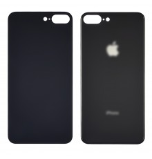 Заднее стекло корпуса для Apple iPhone 8 Plus Space Gray (серое) (Big hole)