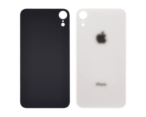 Заднее стекло корпуса для Apple iPhone XR White (белое) (Big hole)