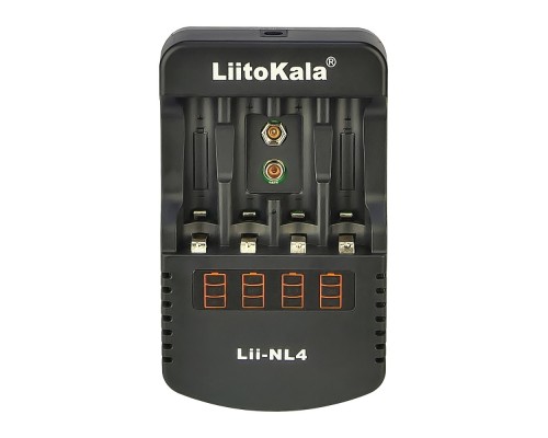 Сетевое зарядное устройство с тестером LiitoKala Lii-NL4 для аккумуляторов 18650/ АА/ ААА и других, 4 слота