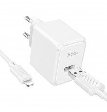 Сетевое зарядное устройство Hoco CS11A USB белое + кабель USB to Lightning