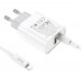 Сетевое зарядное устройство Hoco C80A USB/ Type-C QC PD белое + кабель Type-C to Lightning