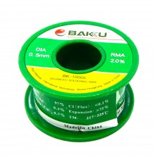 Припой BAKU BK-10005 (0.5 мм, Sn 97%, Ag 0.3%, Cu 0.7%, rma 2%)